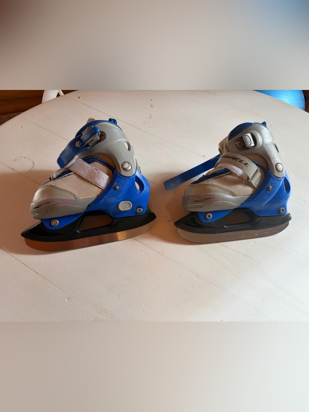 Kids Blue Adjustable Ice Skates